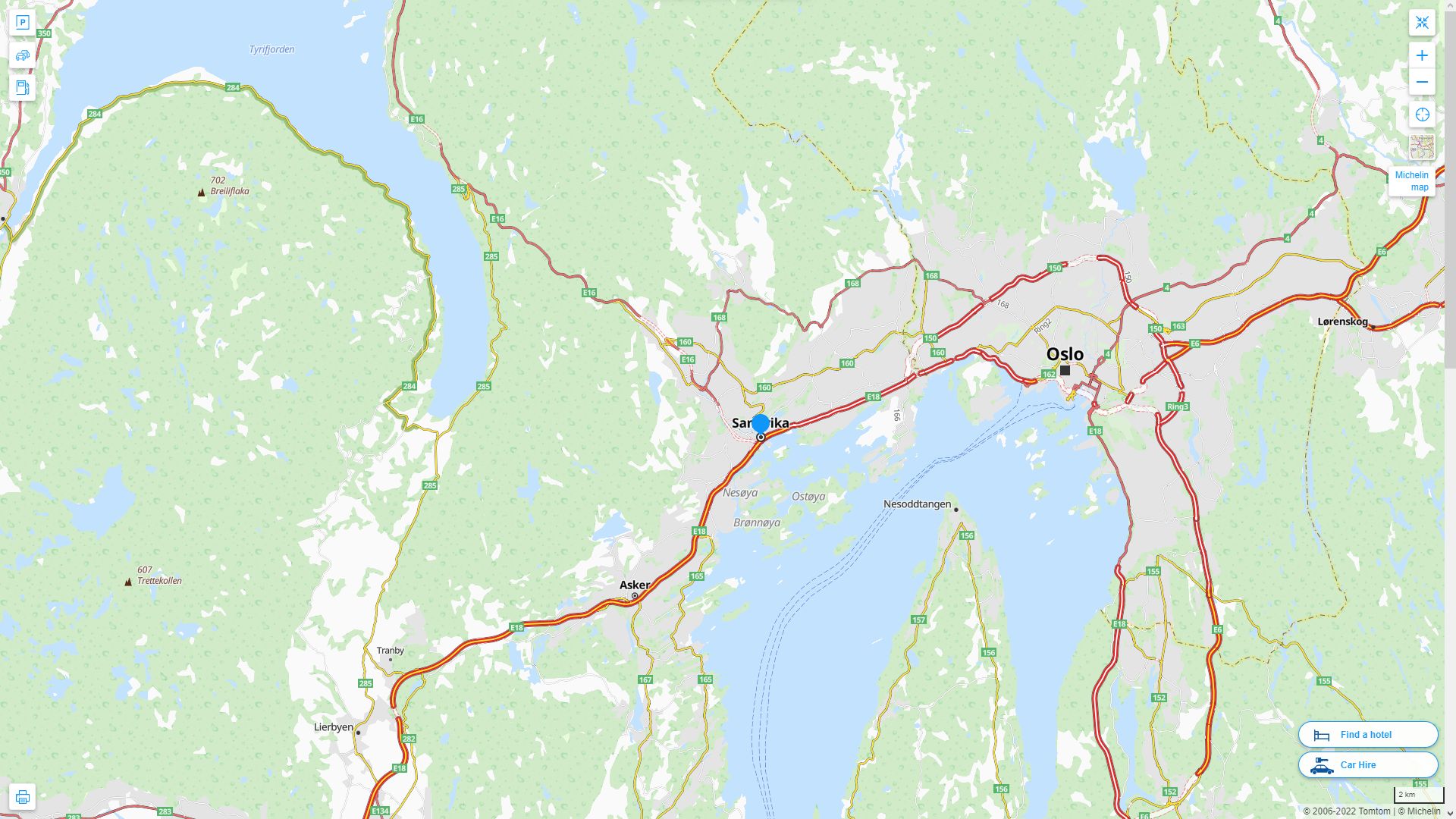 Baerum Norvege Autoroute et carte routiere
